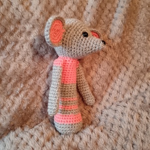 Horgolt egér csörgő - baba - mama - baba játékok - csörgő - Meska.hu