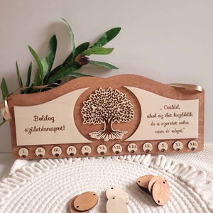 Öröknaptár - egyedi szöveggel, Otthon & Életmód, Dekoráció, Fali és függő dekoráció, Falinaptár & Öröknaptár, Gravírozás, pirográfia, MESKA