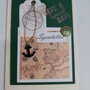 Képeslap vintage tengerész stílusban 2, Otthon & Életmód, Papír, írószer, Ajándékkísérő, Ajándékozás kellékei, Papírművészet, Scrapbook, MESKA