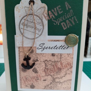 Képeslap vintage tengerész stílusban 2 - otthon & életmód - papír, írószer - ajándékozás kellékei - képeslap, üdvözlőlap - Meska.hu