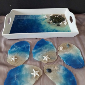 Epoxi gyanta tálca szett, Otthon & Életmód, Konyhafelszerelés, tálalás, Tálalás, Tálca, Mindenmás, Gipszöntés, MESKA