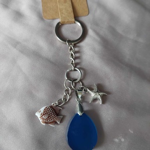 Kulcstartó kék vízcsepp - táska & tok - kulcstartó & táskadísz - kulcstartó - Meska.hu