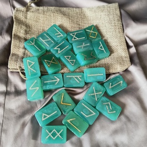Futhark rúnák, zöld - Meska.hu