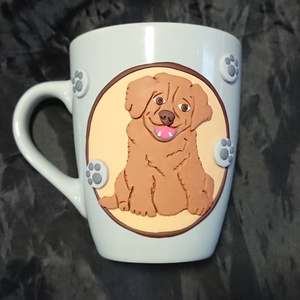 Labrador kutya figura mintás bögre gyurma díszítéssel , Otthon & Életmód, Konyhafelszerelés, tálalás, Tálalás, Bögre & Csésze, Gyurma, Mindenmás, MESKA