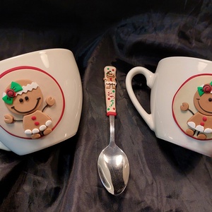 Nem hagyományos Mézi Mézeskalács mintás cappucinos bögre gyurma díszítéssel karácsony  - otthon & életmód - konyhafelszerelés, tálalás - tálalás - bögre & csésze - Meska.hu