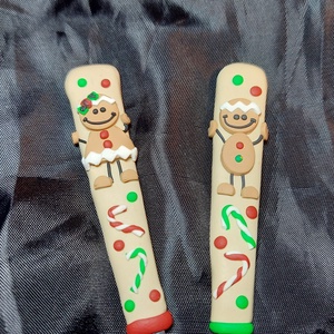 Nem hagyományos Mézi Mézeskalács mintás kiskanál gyurma díszítéssel karácsony - Meska.hu