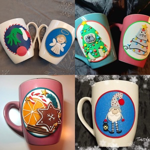 Karácsonyi mintás bögre Grinch Mézi Mikulás Rudolf rénszarvas  - otthon & életmód - konyhafelszerelés, tálalás - tálalás - bögre & csésze - Meska.hu