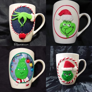 Karácsonyi mintás bögre Grinch Mézi Mikulás Rudolf rénszarvas  - otthon & életmód - konyhafelszerelés, tálalás - tálalás - bögre & csésze - Meska.hu