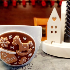 Karácsonyi mintás bögre mézeskalács áradat - otthon & életmód - konyhafelszerelés, tálalás - tálalás - bögre & csésze - Meska.hu
