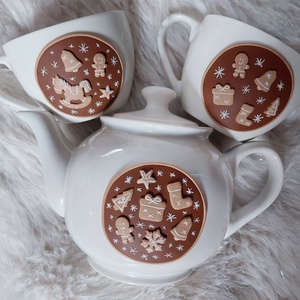 Karácsonyi mintás bögre mézeskalács áradat - otthon & életmód - konyhafelszerelés, tálalás - tálalás - bögre & csésze - Meska.hu