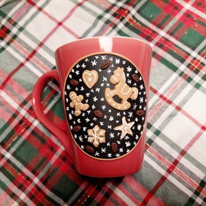 Karácsonyi mintás bögre mézeskalács áradat - otthon & életmód - konyhafelszerelés, tálalás - tálalás - bögre & csésze - Meska.hu