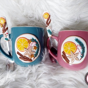 Karácsonyi mintás bögre fűszeres narancs  - otthon & életmód - konyhafelszerelés, tálalás - tálalás - bögre & csésze - Meska.hu