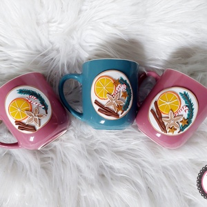 Karácsonyi mintás bögre fűszeres narancs  - otthon & életmód - konyhafelszerelés, tálalás - tálalás - bögre & csésze - Meska.hu