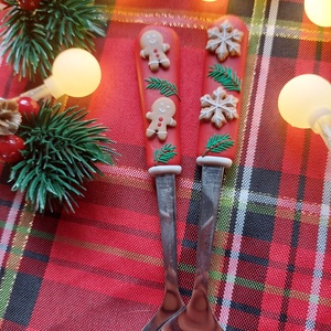 Karácsonyi Mézi Mézeskalács mintás kiskanál gyurma díszítéssel , Otthon & Életmód, Konyhafelszerelés, tálalás, Tálalás, Kanál & Villa, Gyurma, Mindenmás, MESKA