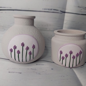 Kerámia mini váza gyurma díszítéssel  - otthon & életmód - virágdekoráció - virágtartó - váza - Meska.hu