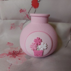 Kerámia mini váza gyurma díszítéssel virágos , Otthon & Életmód, Virágdekoráció, Virágtartó, Váza, Gyurma, Kerámia, MESKA