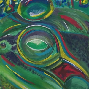 Béka absztrakció, Művészet, Festmény, Akril, Festészet, MESKA