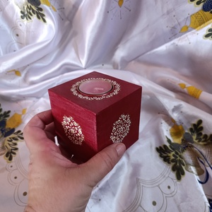 Mécsestartó -metál bordó , Otthon & Életmód, Gyertya, illat, aroma, Mécses és mécsestartó, Festett tárgyak, MESKA