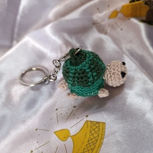 Teknős kulcstartó -amigurumi  - táska & tok - kulcstartó & táskadísz - kulcstartó - Meska.hu