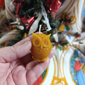 Bagoly méhviasz gyertya  - karácsony - karácsonyi lakásdekoráció - karácsonyi illatgyertya, mécses - Meska.hu