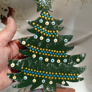 Karácsonyfa türkiz -arany - Meska.hu