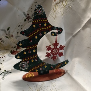 Karácsonyfa asztaldísz bordó -arany - karácsony - adventi díszek - adventi asztaldísz - Meska.hu