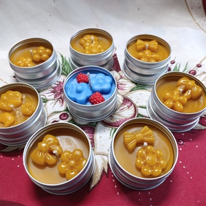 Kicsi tégelyes méhviasz gyertya  - karácsony - karácsonyi lakásdekoráció - karácsonyi illatgyertya, mécses - Meska.hu