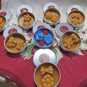 Kicsi tégelyes méhviasz gyertya  - karácsony - karácsonyi lakásdekoráció - karácsonyi illatgyertya, mécses - Meska.hu