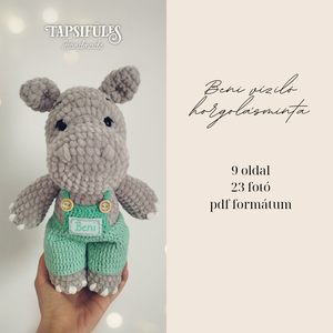 Beni plüss víziló + nadrág horgolásminta amigurumi  - diy (csináld magad) - szabásminta, útmutató - horgolási minta - Meska.hu