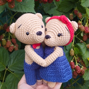 Maci pár horgolásminta amigurumi, DIY (Csináld magad), Szabásminta, útmutató, Horgolási minta, Horgolás, MESKA