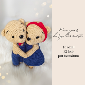 Maci pár horgolásminta amigurumi - diy (csináld magad) - szabásminta, útmutató - horgolási minta - Meska.hu
