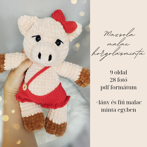 Mazsola plüss malac horgolásminta amigurumi - diy (csináld magad) - szabásminta, útmutató - horgolási minta - Meska.hu