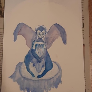 Szomorú tündér festmény, Művészet, Festmény, Akvarell, Festészet, MESKA