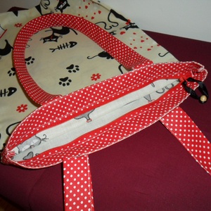  Sok-sok cica,cipzáros bevásárló táska,bevásárló szatyor ,válltáska -  - Meska.hu