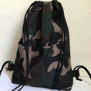   Terepmintás hátizsák, gymbag , tornazsák/nagy méret/elöl zsebes, Táska & Tok, Hátizsák, Tornazsák, Gymbag, Varrás, Meska