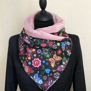 Sál, körsál pillangós-virágos , Ruha & Divat, Sál, Sapka, Kendő, Sál, Varrás, MESKA