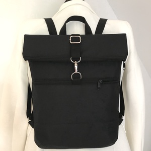    Fekete  roll top hátizsák/hátitáska vízálló, elöl zsebes, laptoptáska, Táska & Tok, Laptoptáska, laptop hátizsák, Varrás, MESKA