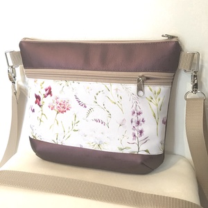 Tátika virág mintás  crossbody /válltáska/ keresztpántos táska/ oldaltáska, Táska & Tok, Kézitáska & válltáska, Vállon átvethető táska, Varrás, Bőrművesség, MESKA