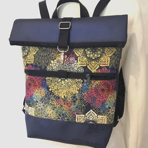 Mandala mintás Roll Top Vízálló Hátizsák/Hátitáska , Táska & Tok, Hátizsák, Roll top hátizsák, Varrás, Bőrművesség, MESKA