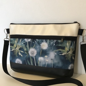 Különleges pitypang mintás crossbody/ / válltáska/ keresztpántos táska/ oldaltáska, Táska & Tok, Kézitáska & válltáska, Vállon átvethető táska, Varrás, Bőrművesség, MESKA