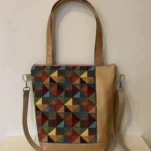  Geometria mintás női táska, válltáska, oldaltáska, vízálló - táska & tok - kézitáska & válltáska - vállon átvethető táska - Meska.hu
