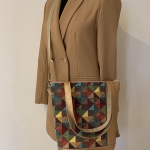  Geometria mintás női táska, válltáska, oldaltáska, vízálló - táska & tok - kézitáska & válltáska - vállon átvethető táska - Meska.hu