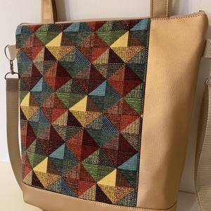  Geometria mintás női táska, válltáska, oldaltáska, vízálló - táska & tok - kézitáska & válltáska - vállon átvethető táska - Meska.hu
