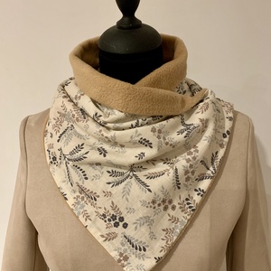 Beige levél mintás meleg körsál, sál, Ruha & Divat, Sál, Sapka, Kendő, Sál, Varrás, MESKA