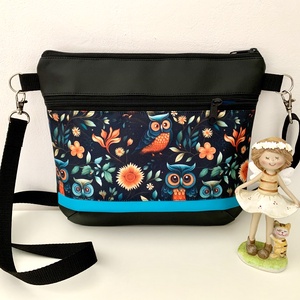 Cuki baglyok- crossbody / válltáska/ keresztpántos táska/ oldaltáska, Táska & Tok, Kézitáska & válltáska, Vállon átvethető táska, Varrás, Bőrművesség, MESKA