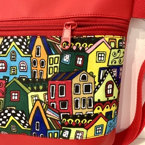 Házikó mintás crossbody / válltáska/ keresztpántos táska/ oldaltáska - táska & tok - kézitáska & válltáska - vállon átvethető táska - Meska.hu