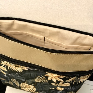 Arany fekete levelek, crossbody, válltáska/ keresztpántos táska/ oldaltáska - táska & tok - kézitáska & válltáska - vállon átvethető táska - Meska.hu