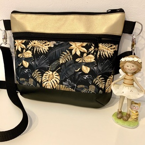 Aranyló levelek, crossbody, Táska & Tok, Kézitáska & válltáska, Vállon átvethető táska, Varrás, Bőrművesség, MESKA