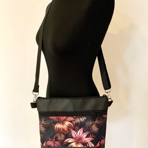  Trópusi pálmaleves crossbody / válltáska/ keresztpántos táska/ oldaltáska - táska & tok - kézitáska & válltáska - vállon átvethető táska - Meska.hu