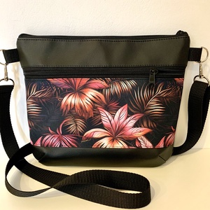  Trópusi pálmaleves crossbody / válltáska/ keresztpántos táska/ oldaltáska - táska & tok - kézitáska & válltáska - vállon átvethető táska - Meska.hu